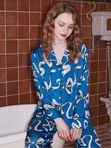 Kemer Desenli Buz İpeği Pijama Takımı