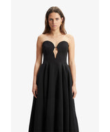 Elegant Retro Inspired Strapless Midi Dress