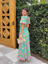 Chic V-Neck Print Dress