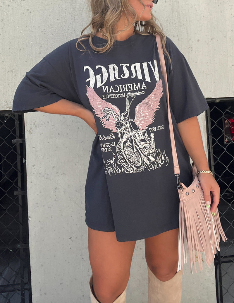 Vintage Motors Tee Kömür