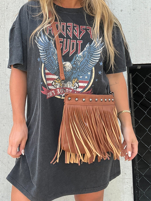 Saçaklı Dekor Çapraz Çanta