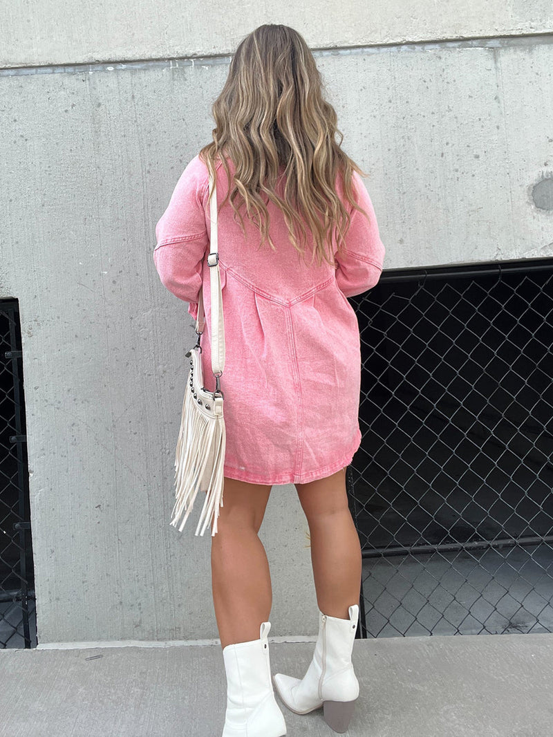 Şehir Merkezi Denim Elbise