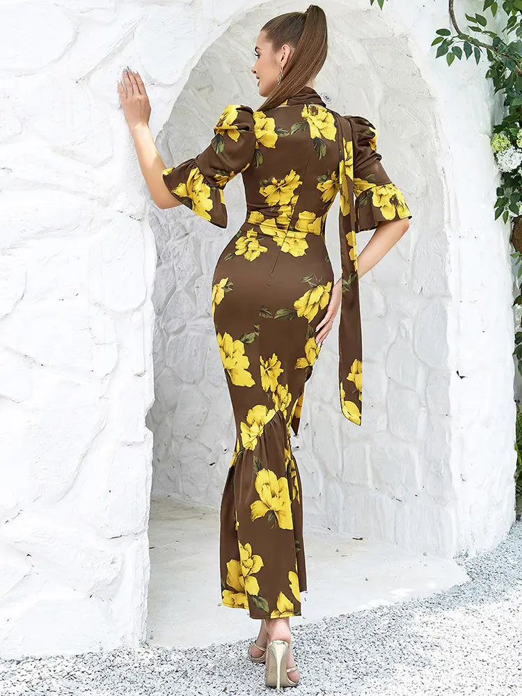 Vintage Puf Kol Dar Elbise