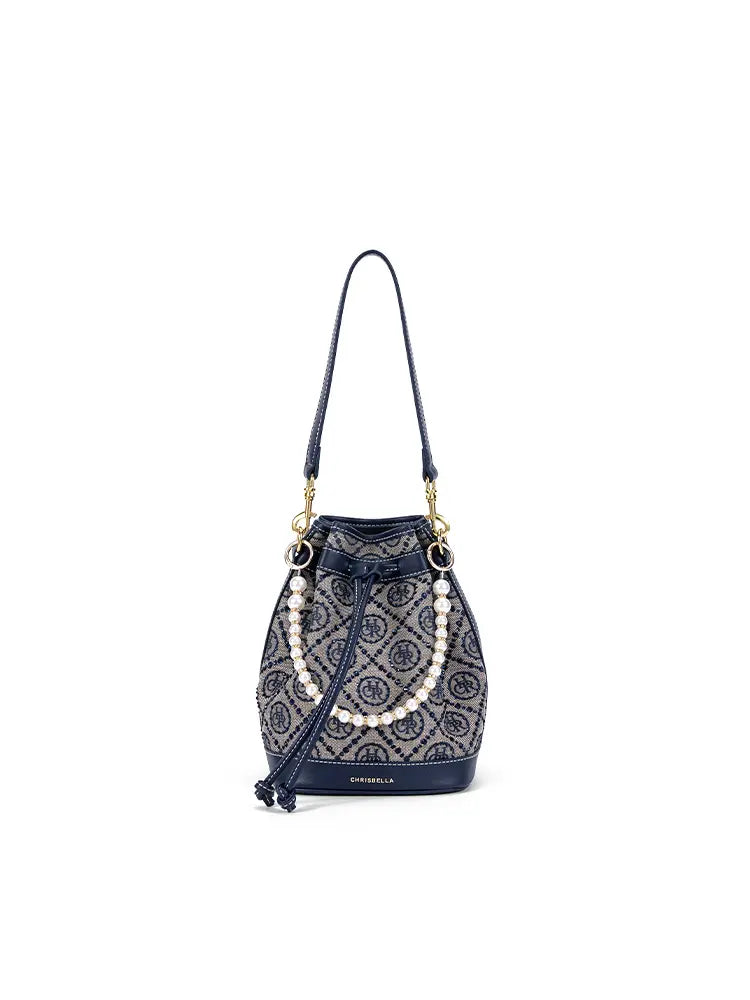 Jacquard Star Crossbody Bucket Bag
