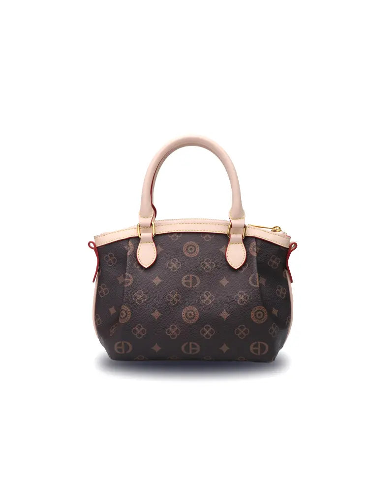 Vintage Print Large Hobo Dumpling Tote Bag