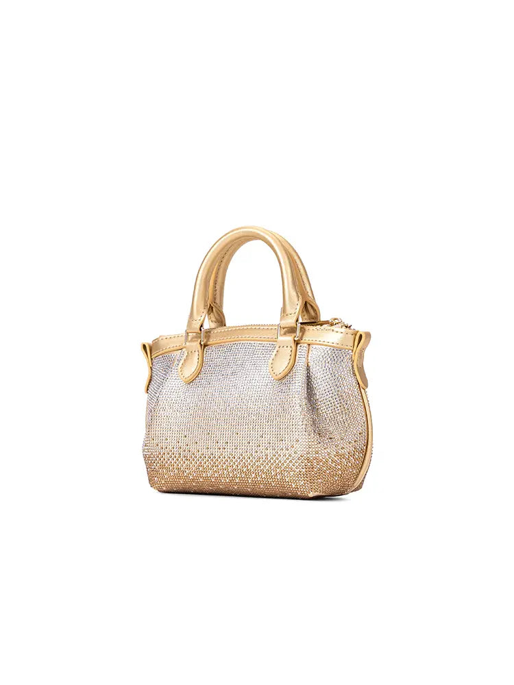 Rhinestone Embellished Hobo Dumpling Bag