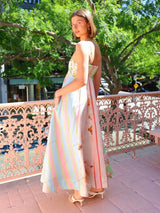 Grafiti Baskılı Kolsuz A-Line Maxi Elbise