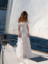 Off - Shoulder Ruffle Gown