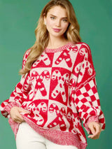 Şeker Kamışı Noel Örgü Kazak