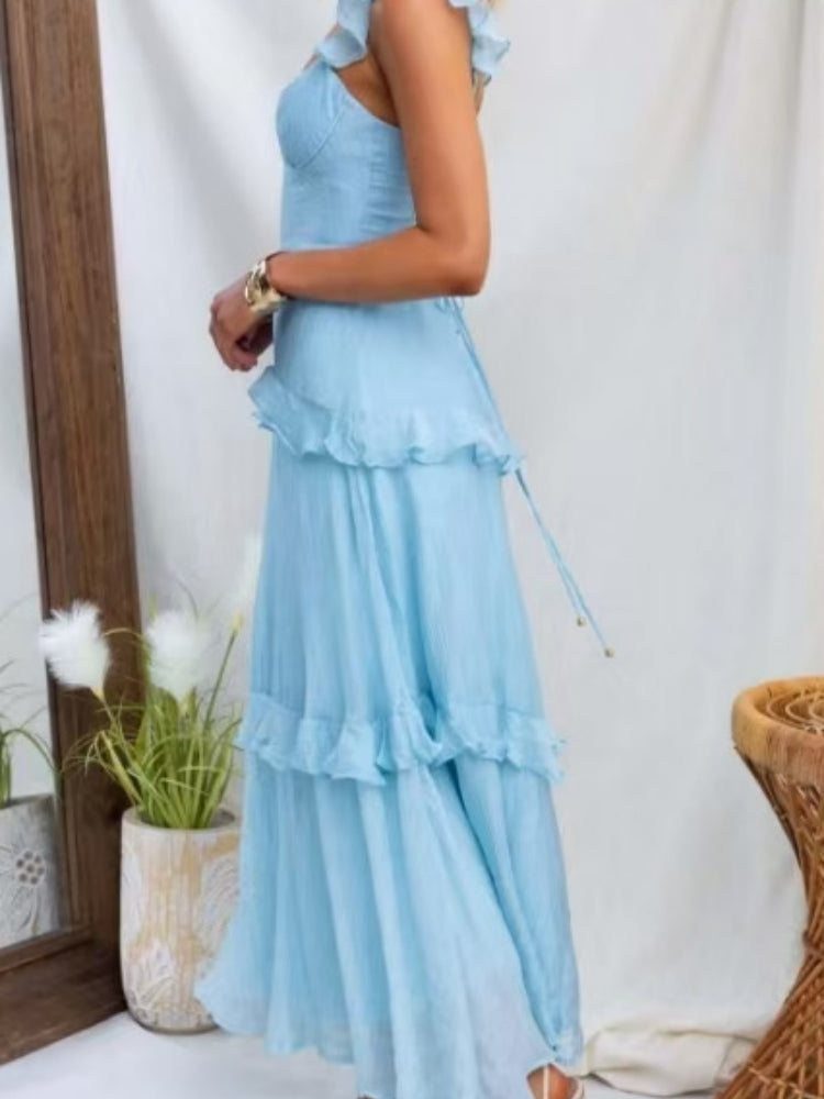 Ruffle Trim Elegant Dress