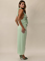 Whispers in Pistachio Maxi Dress