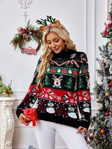 Yüksek Yaka Noel Kardan Adamı Nakışlı Kazak