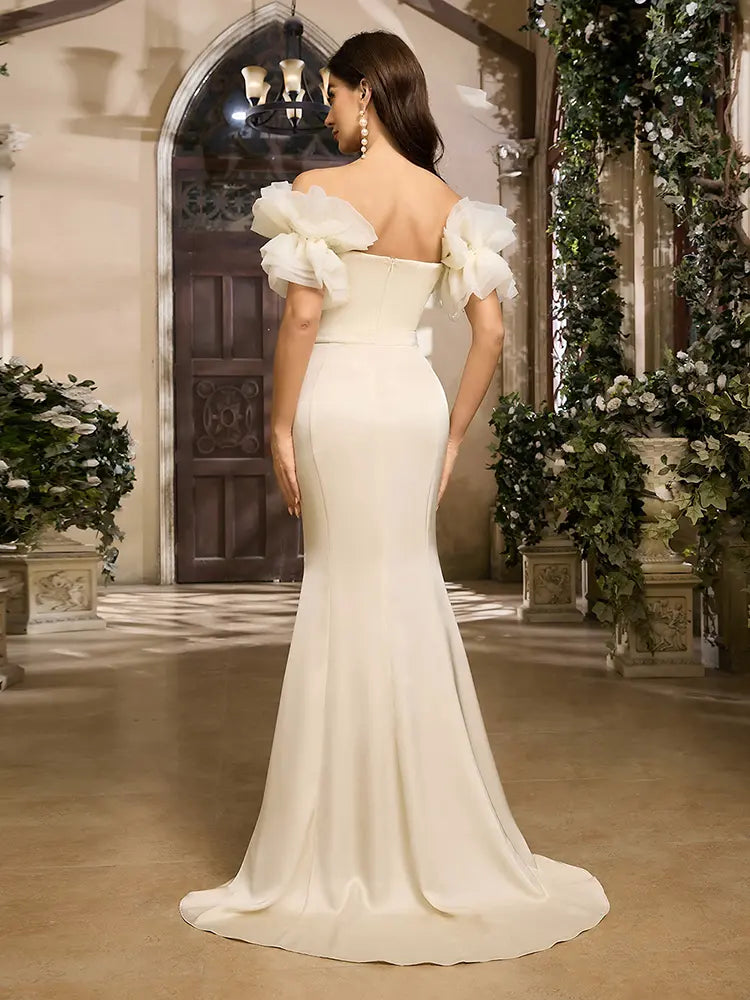 Cazibeli Askısız File Sırt Elbisesi