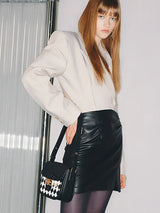 Checkerboard Saddle Crossbody Shoulder Bag