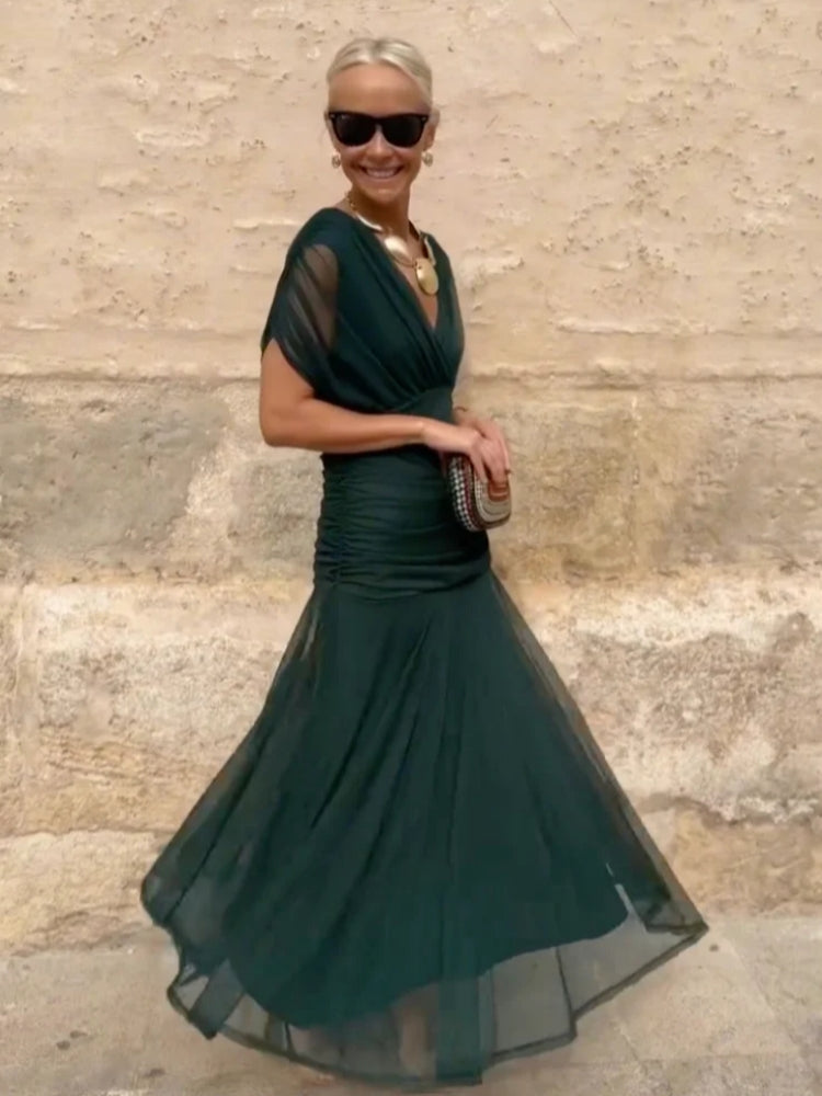 Örme Çiçekli Maxi Elbiseler