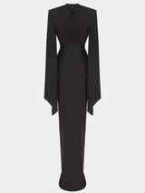 Gothic Style High Neck Dramatic Sleeves Maxi Dress