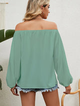 Tek Omuzlu Düz Şifon Bluz