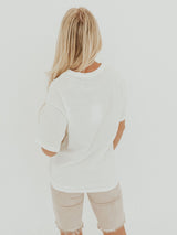 Çiçek Ay Parlatıcı Grafikli Tişört