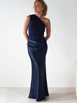 Asymmetric Neckline Sleeveless Dress