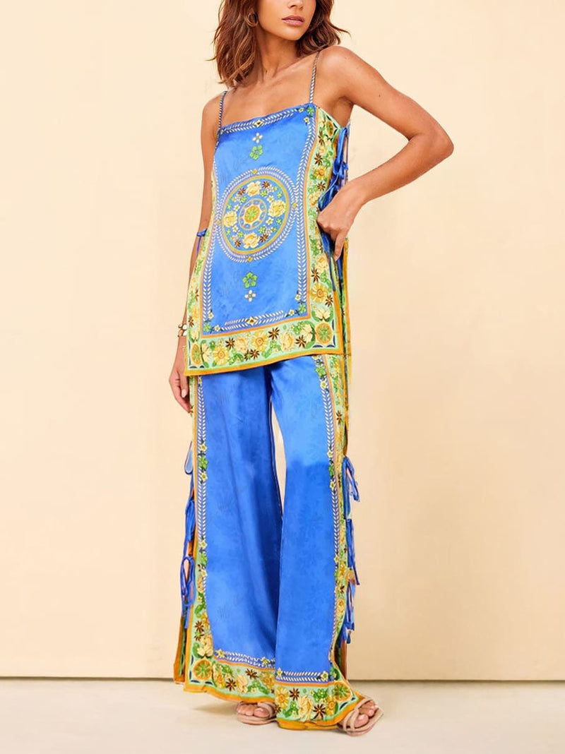 Süslü Mozaik Fayans Pantolon Takım