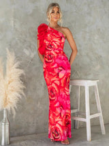 Three-dimensional Flower Slim Sexy Dress