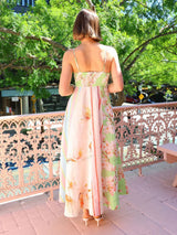 Grafiti Baskılı Kolsuz A-Line Maxi Elbise