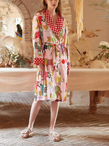 Leopar Desenli İpek Sabahlık Takımı