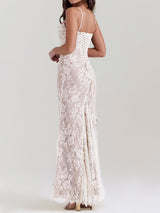 Vintage Dantel Maxi Elbise