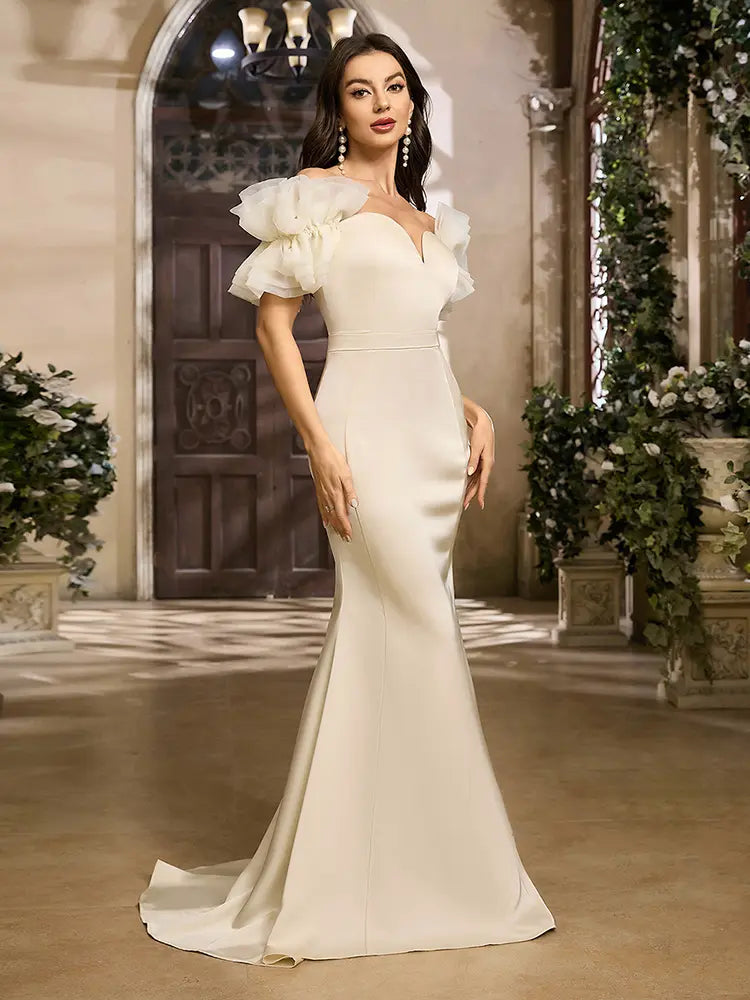 Cazibeli Askısız File Sırt Elbisesi