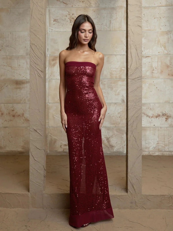 Sequin Open Back Mermaid Dress