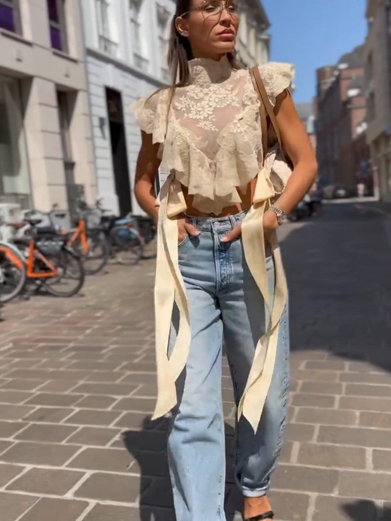 Lightness Streamer Lace Crop Top