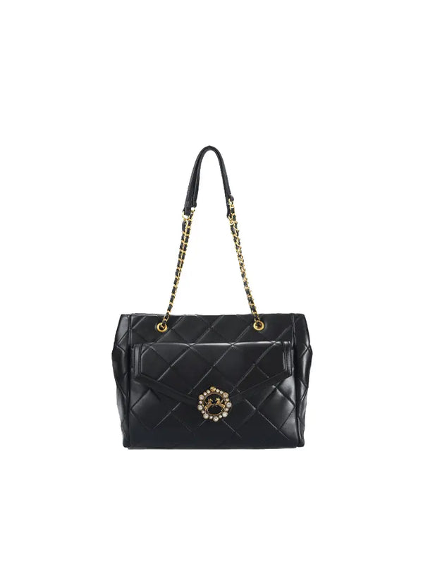 Quilted Chain Crossbody Bag in Chanel-Inspired Style