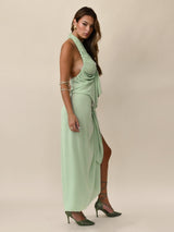 Whispers in Pistachio Maxi Dress