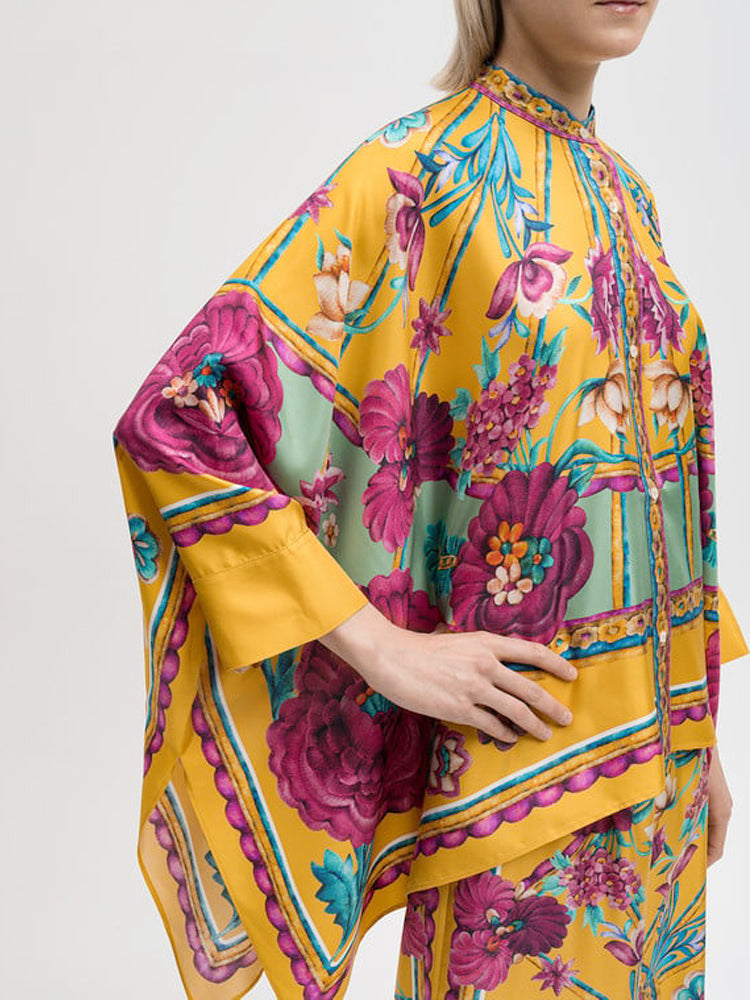 Şık Asimetrik Baskılı Üst ve Pantolon Takımı