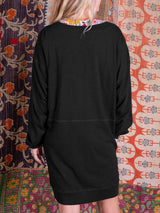 Renk Bloklu V Yaka Gündelik Mini Elbise