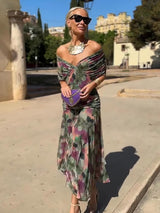 Örme Çiçekli Maxi Elbiseler