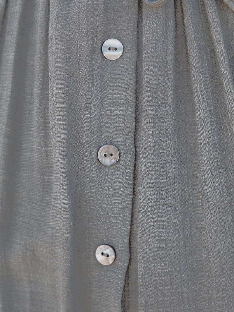 Düğmeli Pamuk Keten Mükemmel Plaj Boho Maxi Elbise