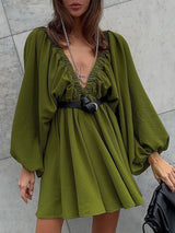 Dokuma Dalma Patenci Mini Elbise