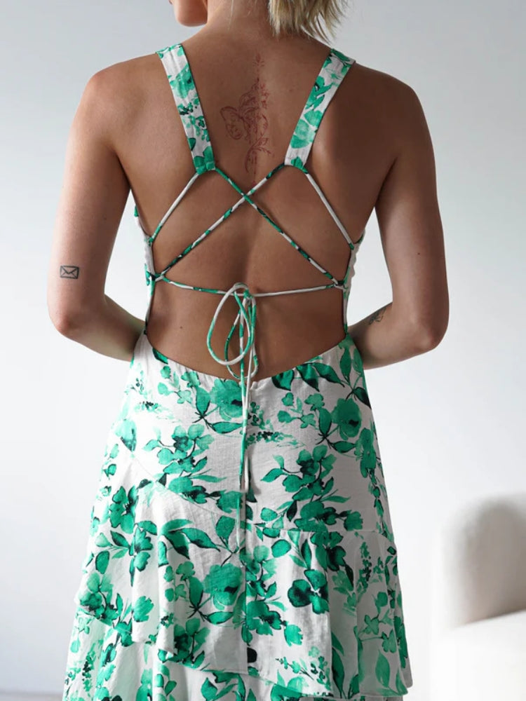 Floral V-Neck Slip Dress