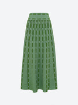 Green Floral Jacquard Skirt