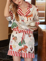 Noel Köpek Desenli Pijama Takımı