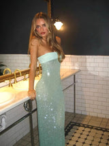 Sequin Open Back Mermaid Dress