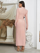 Şık Moda Uzun Kollu Askısız Elbise