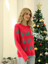 Parıldayan Payetli Noel Ağacı Örgü Kazak