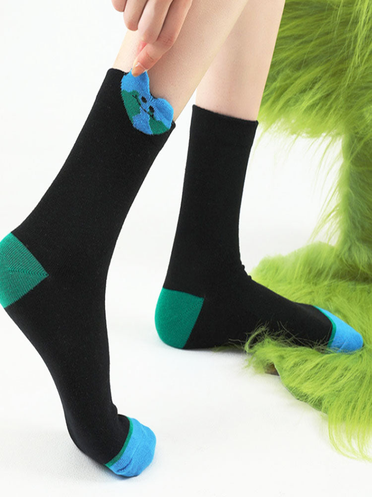 Eğlenceli ve Sevimli Çizgi Desenli Pamuk Çorap