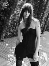 Dark Intentions Strapless Corset Romper