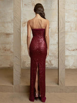 Sequin Open Back Mermaid Dress