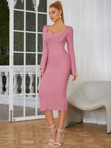 Seksi Dantel Çiçekli Sırt Dekolteli Elbise