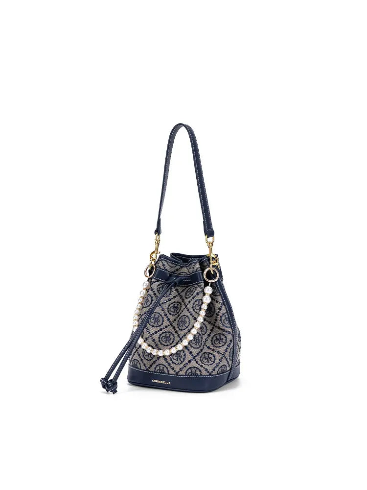 Jacquard Star Crossbody Bucket Bag