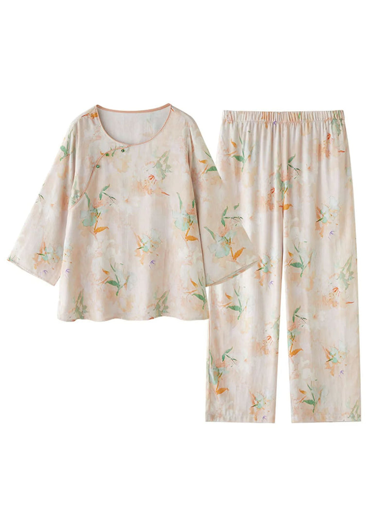 Çevre Dostu Elyaf Baskılı Pijama Takımı